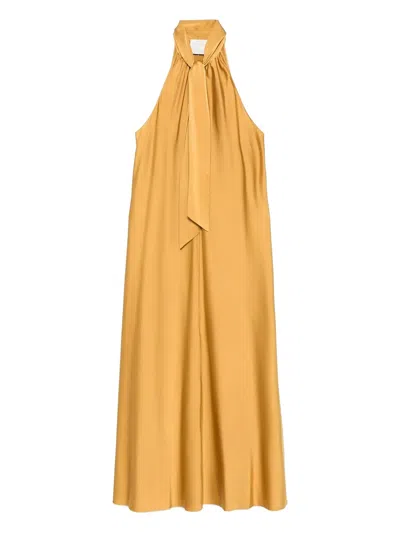 Forte Forte Bow-tie Dress In Gold