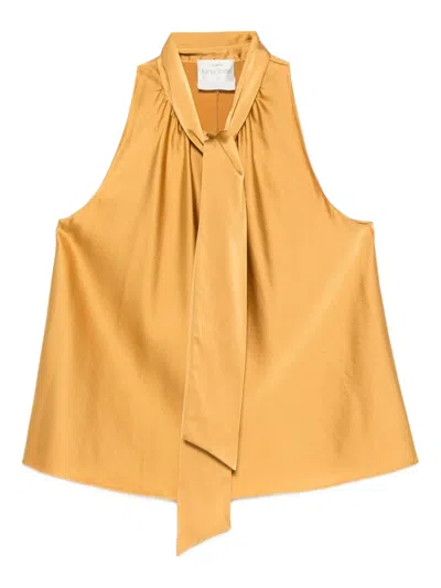 Forte Forte Bow-tie Satin Top In Nude