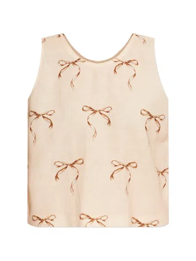 Forte Forte Bow-print Top In Purple