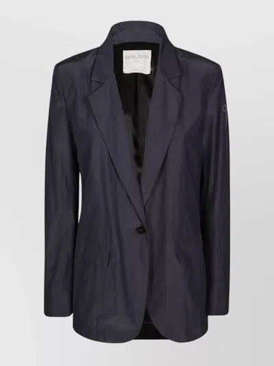 Forte Forte Boxy Jacket With Notched Lapel And Front Pockets In Blue