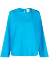Forte Forte Boxy Long-sleeve Blouse In Blau