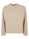 Forte Forte Boxy Ribbed Knit Sweater With High Round Neckline In Multi