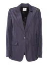 Forte Forte Boxy Taffeta Jacket With Single Button Closure In Purple
