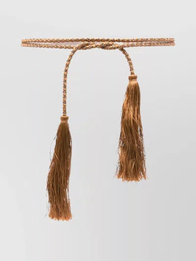 Forte Forte Braided Belt With Crystal Charm And Tassels