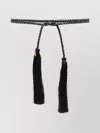 Forte Forte Braided Belt With Tassels And Metallic Accents In Black