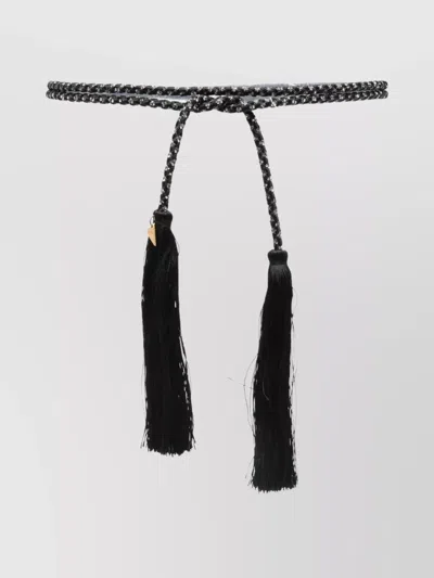 Forte Forte Braided Belt With Tassels And Metallic Accents
