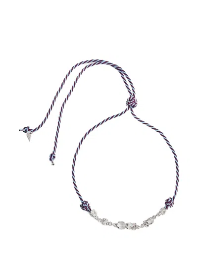 Forte Forte Braided Cord Crystal-embellished Necklace In Silver