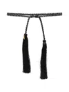 Forte Forte Braided Crystal-embellished Belt In Black