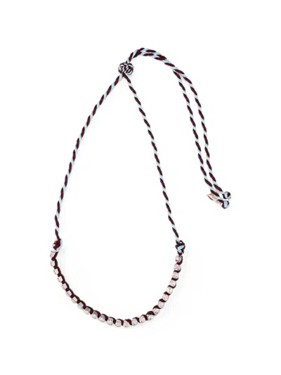Forte Forte Braided Crystal-embellished Necklace In Blue
