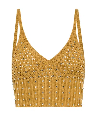 Forte Forte Bralette In Cotton With Crystal Embellishment In Multi
