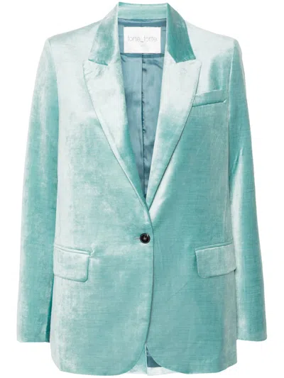 Forte Forte Breeze Cotton Viscose Velvet Jacket In Blue