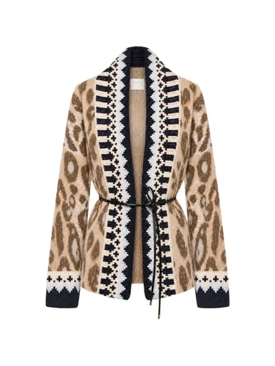 Forte Forte Brit Leopard Jacquard Cardigan In Neutral