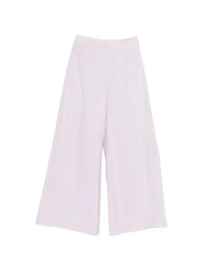Forte Forte Broderie-anglaise Trousers In Purple