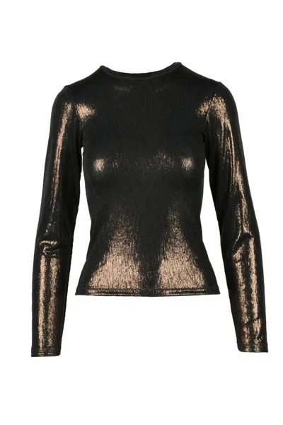 Forte Forte Bronze Stretch T-shirt In Black
