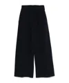 Forte Forte Flared Wide Leg Cotton Trousers With Pockets In Black