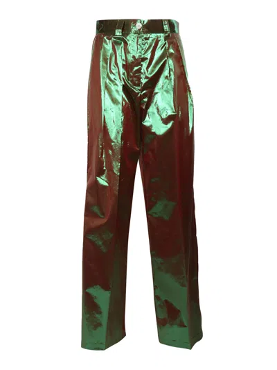 FORTE FORTE BROWN METALLIC EFFECT TROUSERS