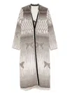 Forte Forte Textured Longline Coat Featuring Side Slits In Brown