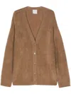 Forte Forte Brushed Buttoned Cardigan In Braun