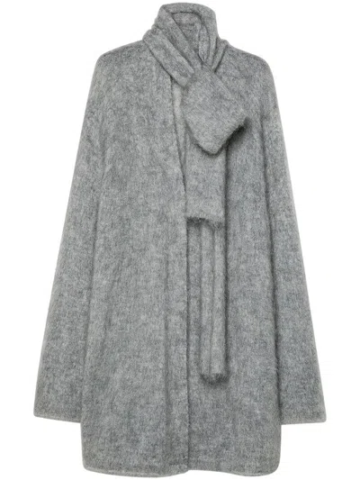 Forte Forte Brushed Mohair Oversized Cardigan In Gray