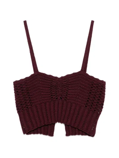Forte Forte Burgundy Crochet Top