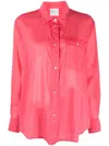 Forte Forte Scallop-trim Long-sleeve Shirt In Pink