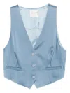 Forte Forte Button-fastening Sleeveless Vest In Blue