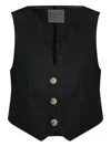Forte Forte Button-front Waistcoat In Black