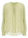 Forte Forte Pleated Button-up Top In Green