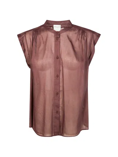 Forte Forte Button-up Cap-sleeve Shirt In Brown