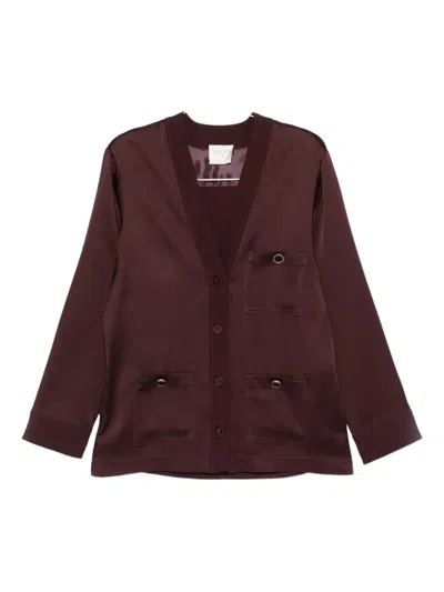 Forte Forte Button-up Fitted Jacket In Burgundy
