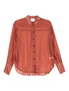 Forte Forte Contemporary Organza Masculine Shirt In Brown