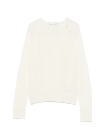 Forte Forte Button-detail Raglan-sleeve Sweater In White