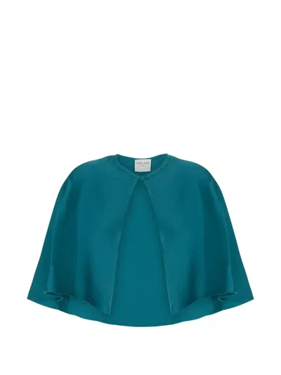 Forte Forte Button-fastening Cropped Cape In Green