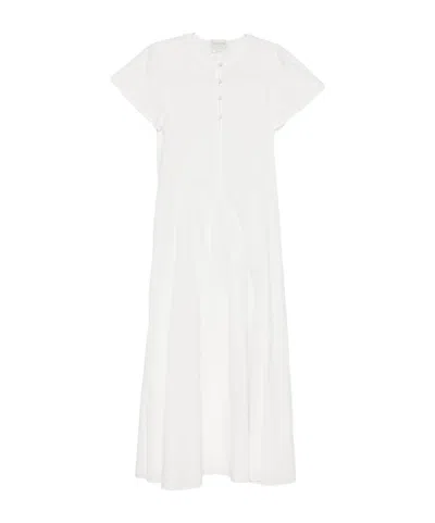 Forte Forte Button-up Flared Maxi Dress In White