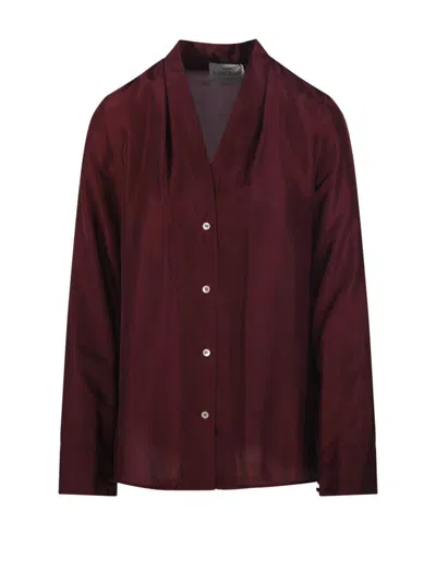 Forte Forte Camicia Di Seta Rosso Scuro  In Burgundy