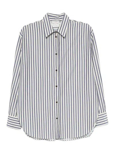 Forte Forte Striped Cotton Blend Shirt In Black