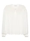 Forte Forte Crochet-panel Long-sleeve Blouse In White