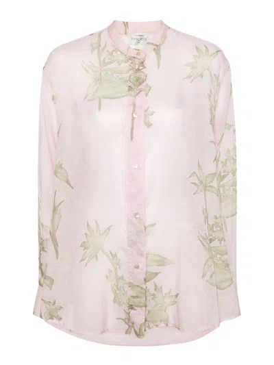 Forte Forte Floral-print Semi-sheer Blouse In Nude & Neutrals