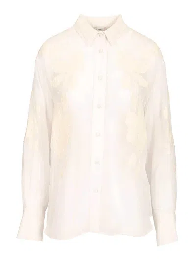 Forte Forte Iris Velvet Embroidery Organza Shirt In White