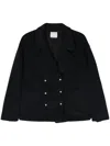 Forte Forte Double-breasted Wool-blend Jacket In Blue