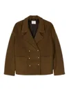 Forte Forte Felted Double-breasted Jacket In Brown