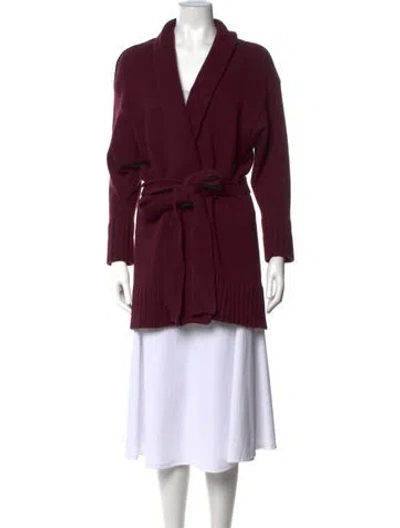 Pre-owned Forte Forte Cashmere Open Front Sweater In Burgundy