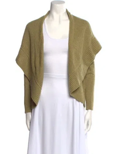 Pre-owned Forte Forte Cashmere Open Front Sweater In Green