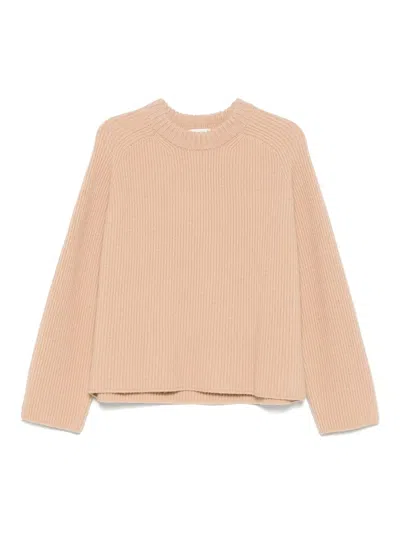 Forte Forte Cashmere Wool English Rib Roundneck In Neutral