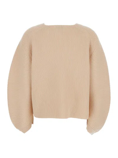 Forte Forte Boat-neck Ribbed Jumper In Neutrals