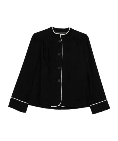 Forte Forte Casual Jacket With Corduroy Piping In Black