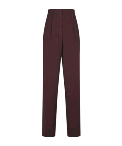 Forte Forte Casual Pants With Belt Loops In Burgundy