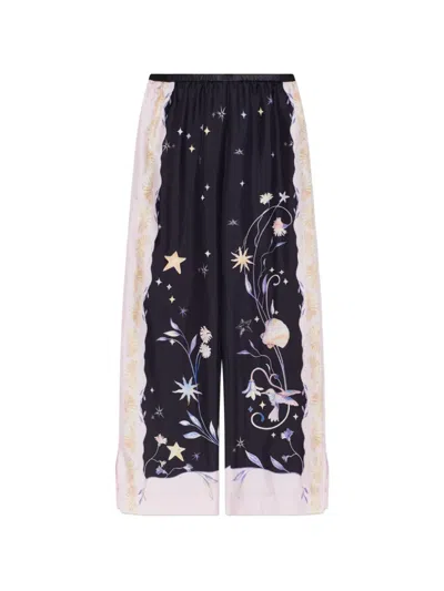 Forte Forte Celestial-print Wide-leg Trousers In Black