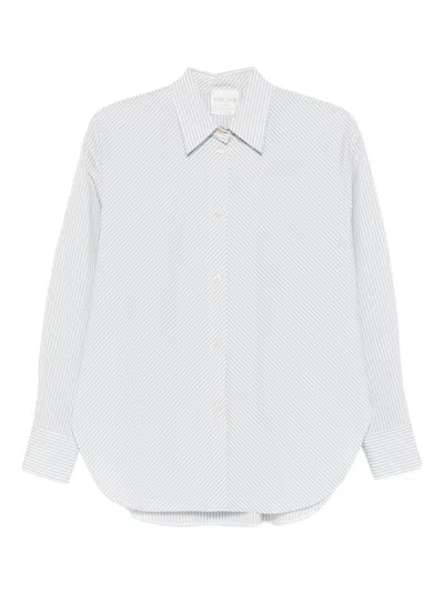 Forte Forte Ceruleo Froisse Cotton Stripe Shirt In Gray
