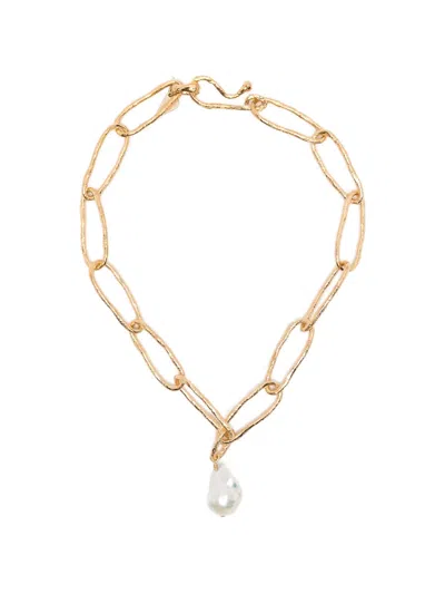 Forte Forte Chain Pearl Necklace In Gold